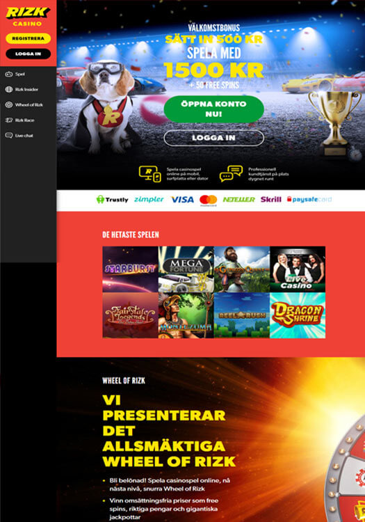 Rizk casino bakgrundsbild