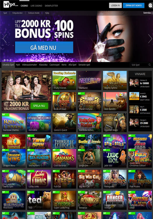 Hopa casino bakgrundsbild