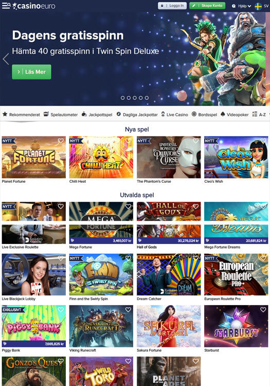 Casino Euro bakgrundsbild