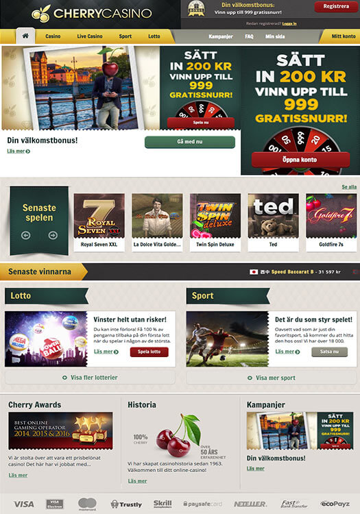 Bakgrund Cherry Casino