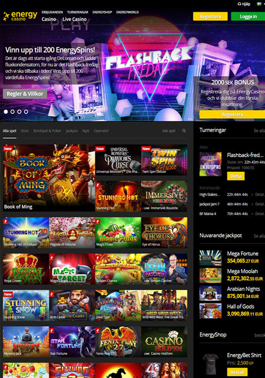 Energy Casino bakgrundsbild