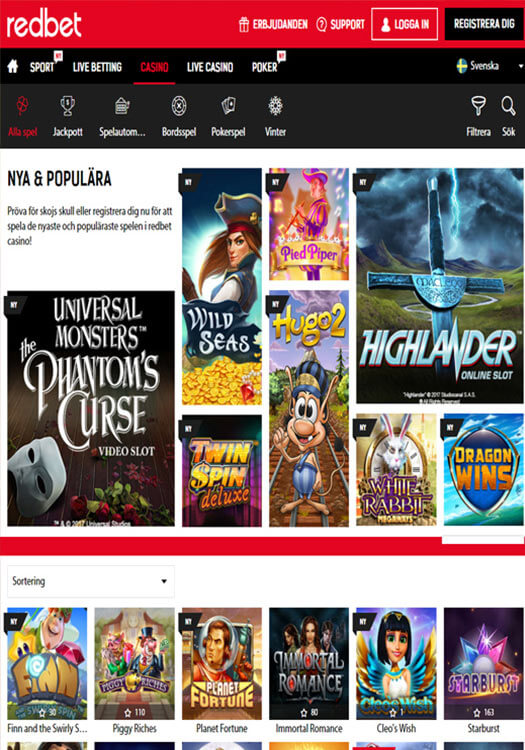 Redbet casino bakgrund