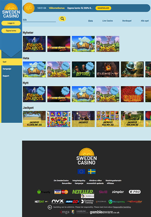 Sweden Casino bakgrundbild