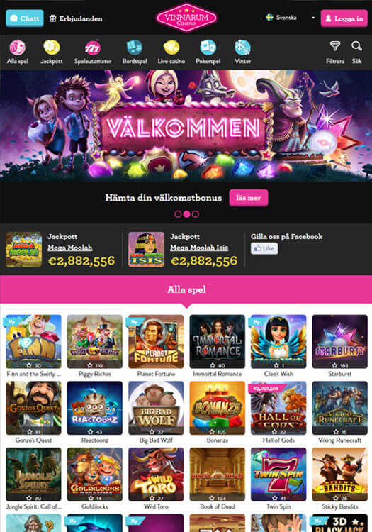 Vinnarum casinobakgrund